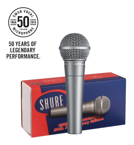 Imagen 2 de 10 de Microfono Shure Sm58 A-50 Edicion Limitada 50 Aniversario!!
