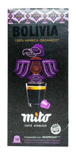 Capsulas Compatibles Con Nespresso Mito Bolivia Caja X 10 U