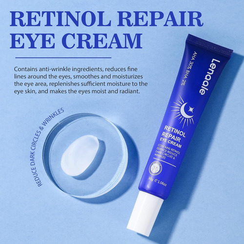 Crema De Ojos Lenaale Con Retinol Y Aha 30%, Antiarrugas Todo Tipo De Piel Noche