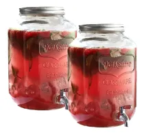 Comprar 2 Pack Mason Jar Dispensador Bebidas 8 Lt Vitrolero Agua