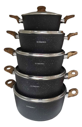 Ollas Suprema Roca Volcanica 10 Pcs Super Resistentes 100%