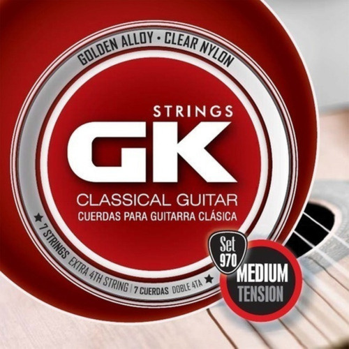 Imagen 1 de 1 de Encordado Guitarra Clasica Gk 970 7 Cuerdas Doble 4ta