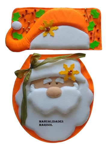 Juego De Baño Navideño Cabeza Santa Claus