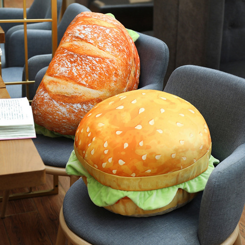 D Almohada Con Forma De Hamburguesa Con Forma De Pan, Linda