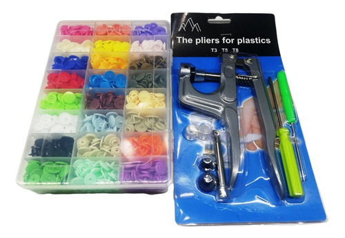 Broches Plásticos De Colores Kit Completo 432 Pzs. C/alicate