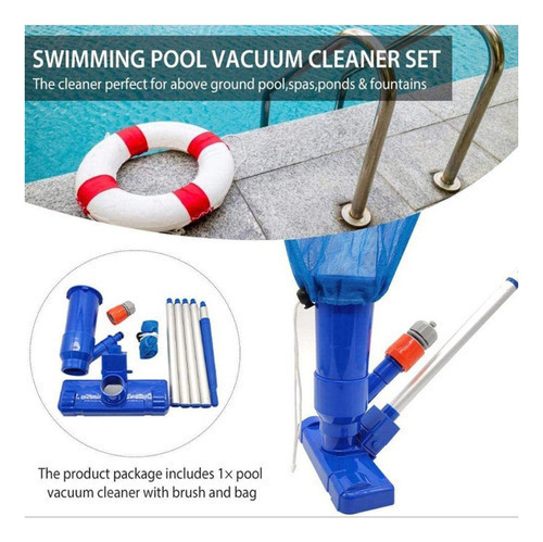 W Kit De Limpieza De Piscina Aspiradora Cabezal De Succión