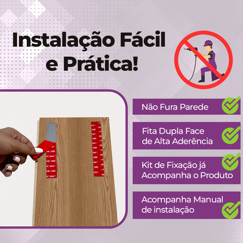 Módulo Cabeceira Ubatuba Ripado Mdf 66x40cm Linea Brasil Cor Amendoa