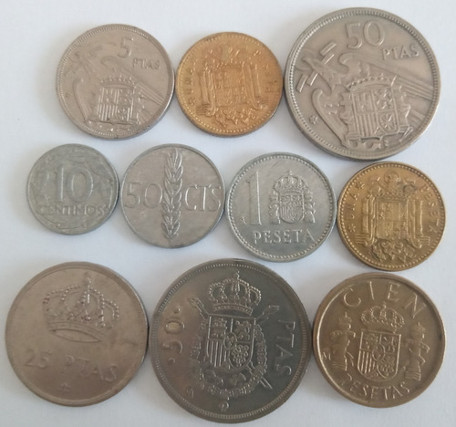 10 Moedas Da Espanha (Usado)