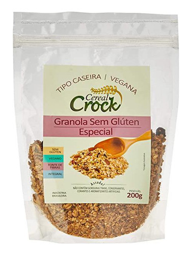 Kit 2x: Granola De Aveia Sem Glúten Leve Crock 200g