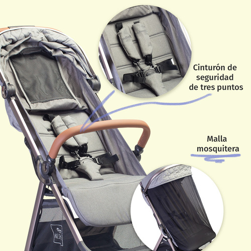 Aeiou Carriola Para Bebé Aeiou Carriola Australia De paseo Fácil Plegado A Una Mano Color Gris Chasis Plata