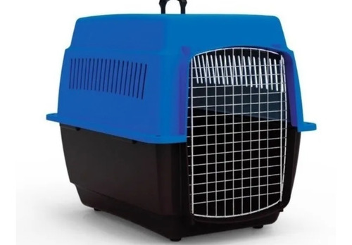 Transportadora Para Perros Y Gatos Mediana Azul Kennel 