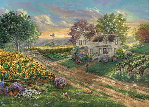 Puzle De 100 Campos De Girasoles De Ceaco, De Thomas Kinkade