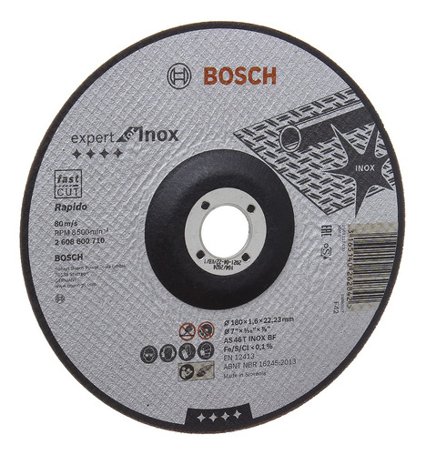 Disco De Corte Expert As 46t Bf 7'' Para Aço Inox Bosch 3030