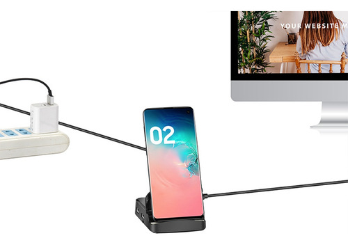 Estación De Acoplamiento Usb C 8 En 1, Soporte Para Teléfono
