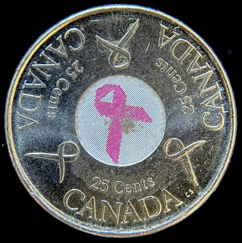 Canada, 25 Cents, 2006. Cancer Mama. Color, Sin Circular