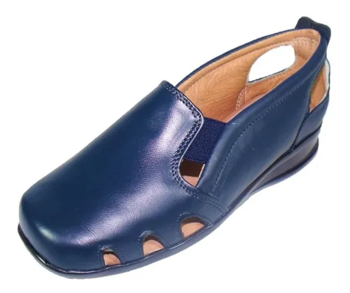 Zapato Suave Cómodo Horma Ancha Pie Diabético Dama Piel M511