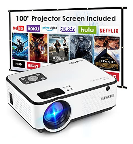 Proyector Mini Shimor C9 7500l Hd Con Pantalla 100puLG,