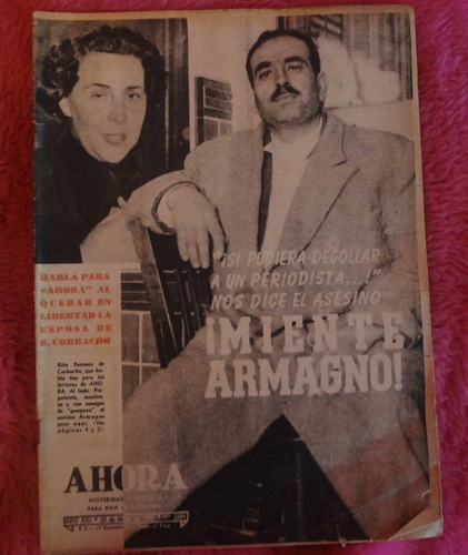 Ahora 22 Mayo 1956 Peronismo Libreta Sanitaria Armagno