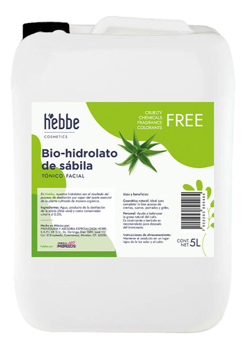 Extracto Acuoso De Aloe Vera 100% Natural 5 L Tipo de piel Mixta