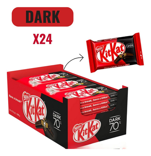 Chocolate Kit Kat Dark Milk Display - 24 Unidades