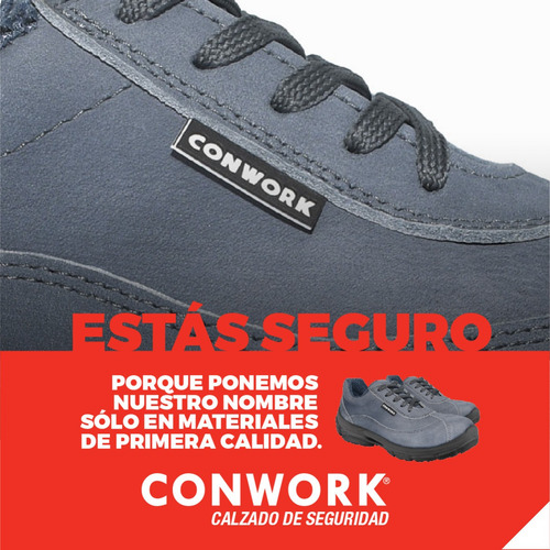 Imagen 9 de 10 de Calzado De Seguridad Conwork Línea Ergon 103za Nobuck Gris