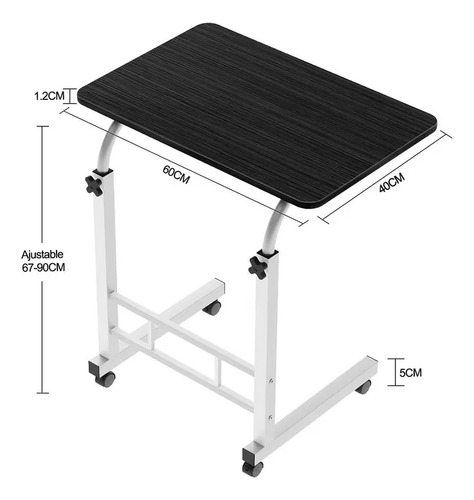 Mesa Para Portátil De Altura Ajustable Móvil 40 x 60 x 90 cm RJX