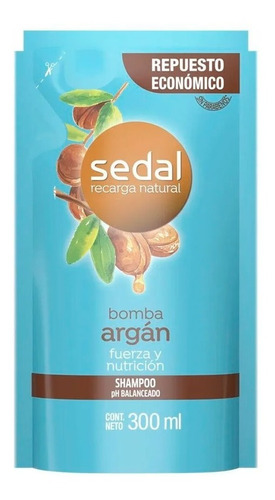 Sedal Bomba Argan 300 Ml Shampoo Acondicionador 