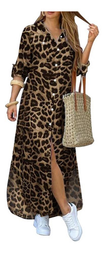 Vestido Casual Estampado Animal Print Talla Plus 2xl 