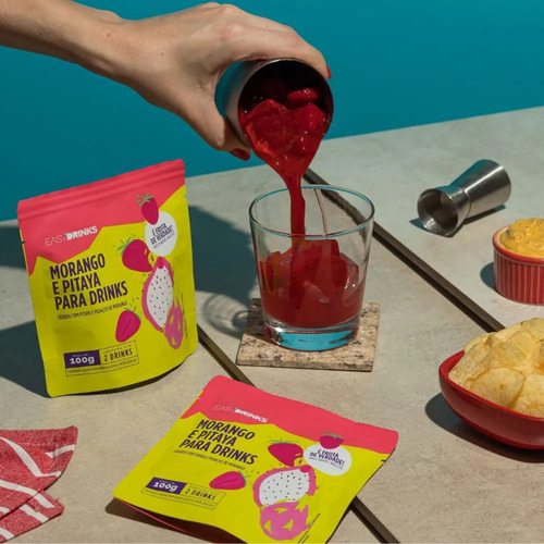 Kit Easy Drinks 12 Sachês Frutas + Espuma De Limão Siciliano