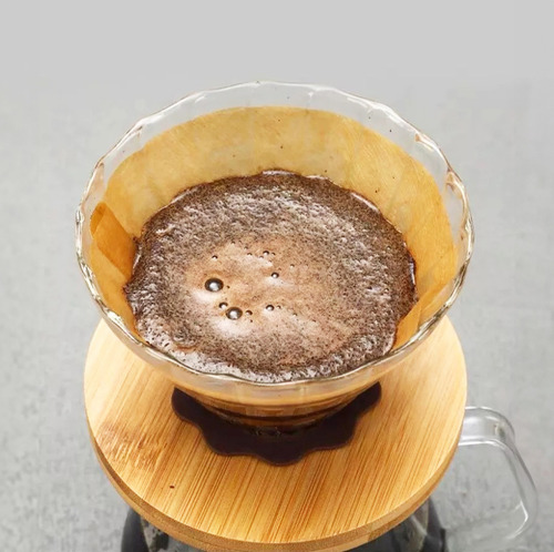 Coador Passador De Café Vidro V60 101 Base De Bambu