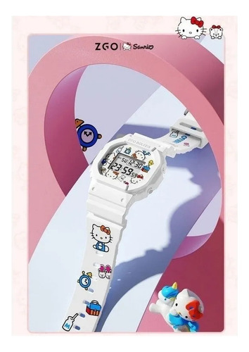 Reloj Deportivo Electrónico Hello Kitty, Cuadrado, Para Muje