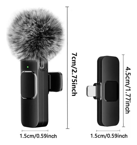 2pcs Micrófono Inalámbrico Lavalier Para iPhone iPad Android