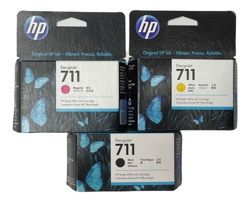 Cartuchos Kit X3 Hp 711 N 38ml +711 Magenta-amarillo(yellow)