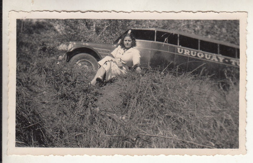 Antigua Fotografia Omnibus Turismo A Minas Uruguay Vintage