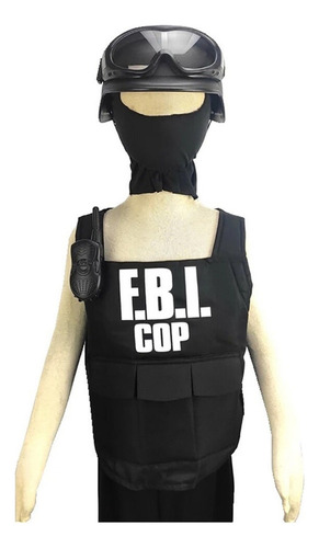 Fantasia Infantil De Agente Do Fbi, Fantasia De Cosplay De