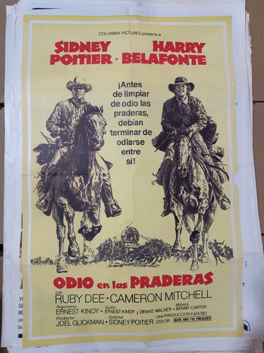 Afiche De Cine Original-odio En Las Praderas-s. Poitier-1819