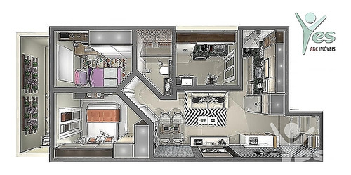 Imagem 3 de 20 de Ref.: 5076 - Apartamento Sem Condomínio, 02 Dormitórios E 01 Vaga No Bairro Campestre, Santo André - Sp - 5076
