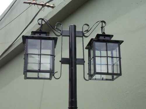 Imagen 3 de 5 de Farola Doble Exterior Led Incluye Poste 2,5mts