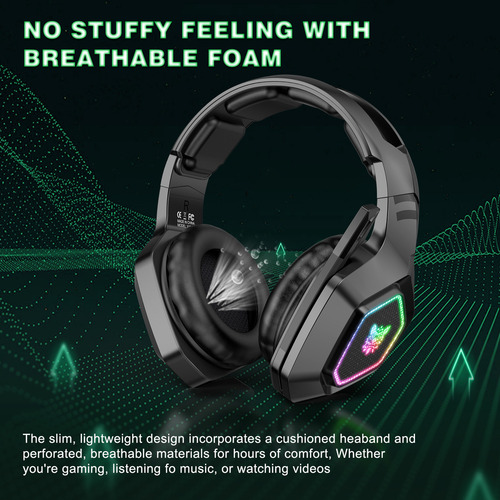 Onikuma B100 Audifono Gamer Bluetooth Auriculares De Bluetooth Diadema De Triple Modo cableado Modo +2.4G Hz +Bluetooth 5.3