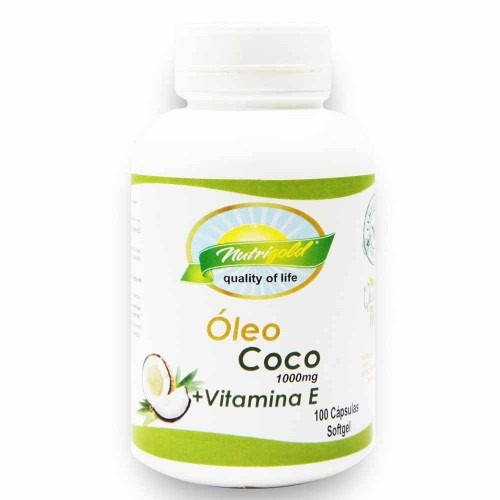 Óleo De Coco + Vitamina E - 100 Cápsulas Softgel (1000 Mg)