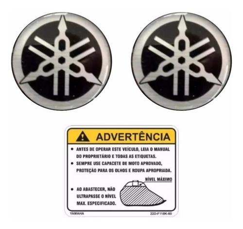 Adesivo Emblema Yamaha Xj6 Resinado 50mm Kit Etiqueta Tanque