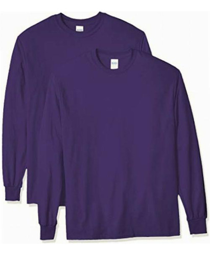 Gildan Camiseta Manga Hombre, 2 Pz, Violeta, X-large Color Violeta Liso