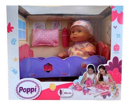 Juguete Muñeca Bebe Bebote Con Cunita Poppi Babymovil 28066