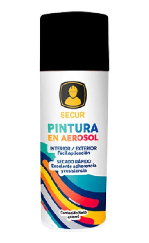 Pintura En Aerosol Negro Alta Temperatura 400 Ml Secur - Ft