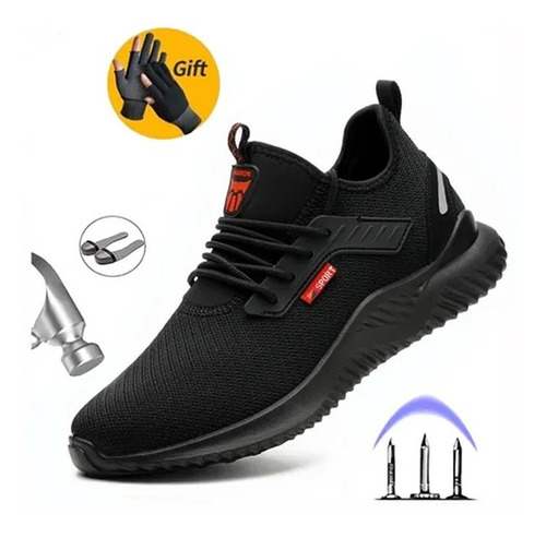 Zapatos De Seguridad Fibra Kevlar Acero Ligero Tenis Unisex