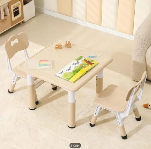 Set Mesa Y 2 Sillas Deskand Con Altura Ajustable Beige / B Beige