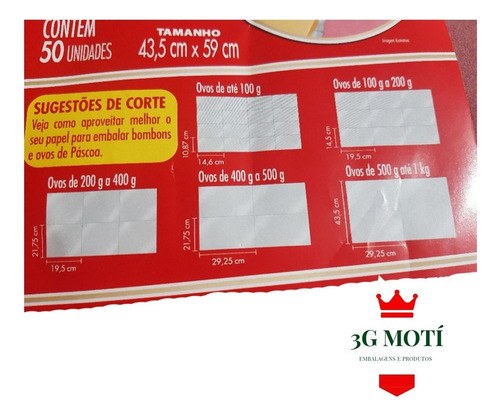 Papel Chumbo Para Embalar Ovo De Páscoa Prata 43,9cmx59cm 50