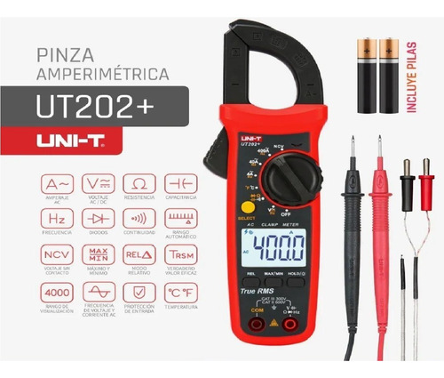 Pinza Amperimétrica Unit 202+
