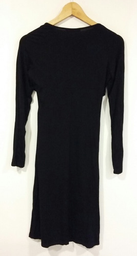 Vestido Algodón Negro Con Lentejuelas Talle M Loc