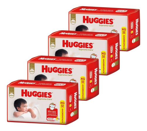 4un Pañales Huggies Supreme Care Unisex  Xg 52 u